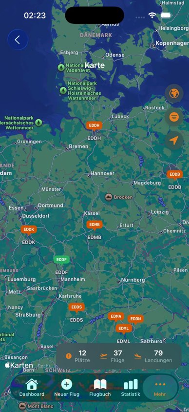 Karte mit ADS-B Live-Verkehr