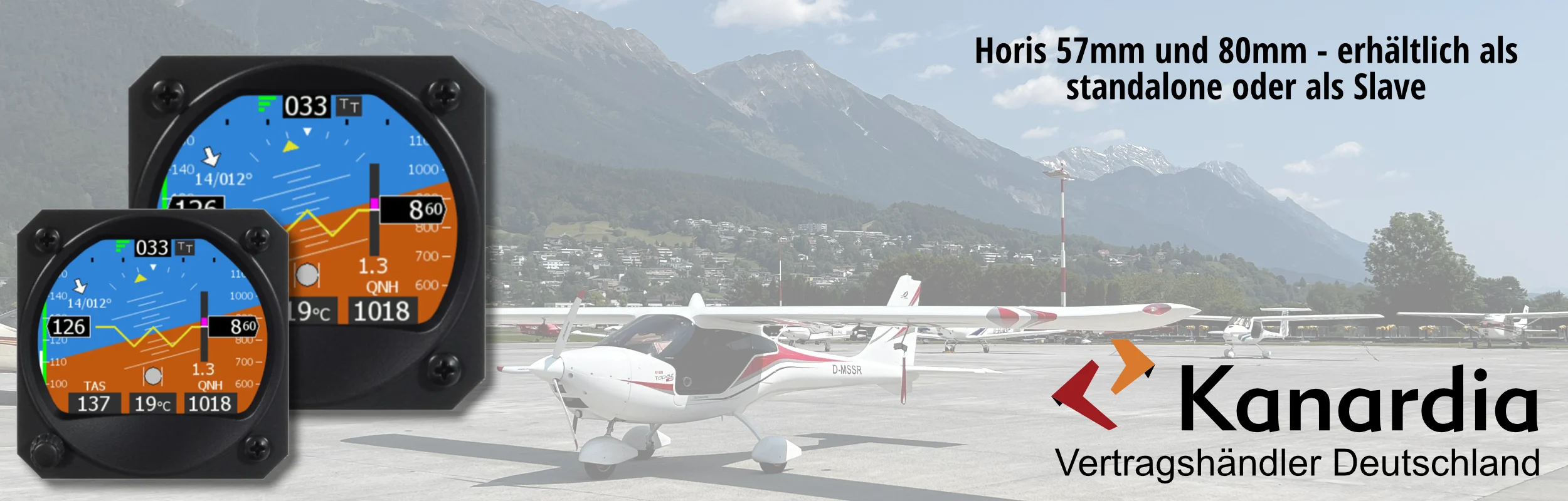 anardia HORIS Anzeigeinstrumente – 57 mm und 80 mm, erhältlich als Standalone oder Slave-Version