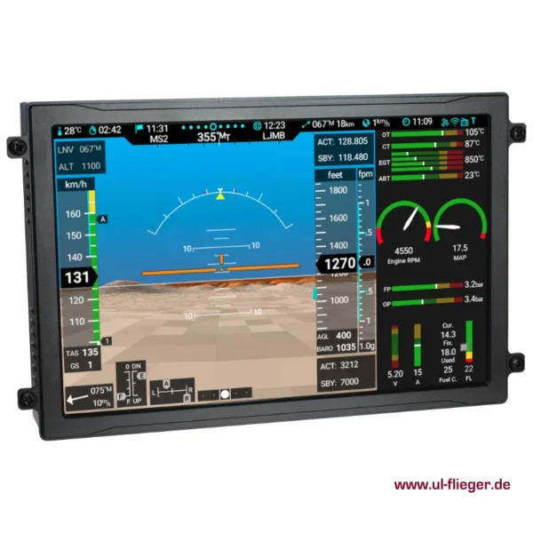 nesis-4-kanardia EFIS Anzeige für präzise Flug- und Motordaten